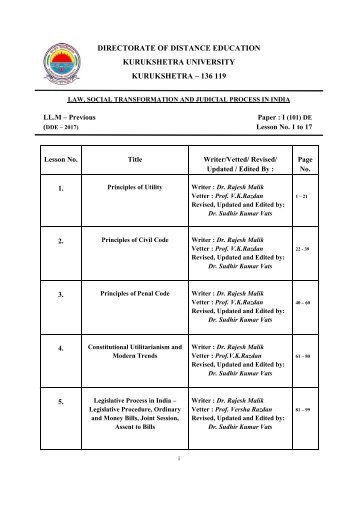 - Index Chapters - Law, Social Transformation and Judicial Process in India