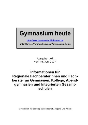 Gymnasium heute - Gymnasien in Rheinland-Pfalz