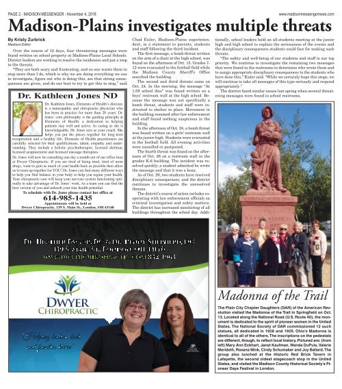 Madison Messenger - November 4th, 2018