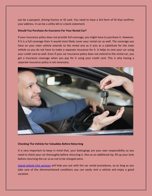 Things To Take Care Of While Renting A Vehicle