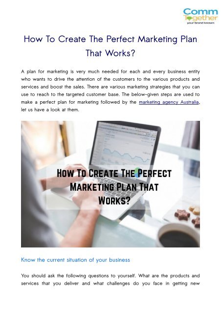 How To Create The Perfect Marketing Plan That Works?