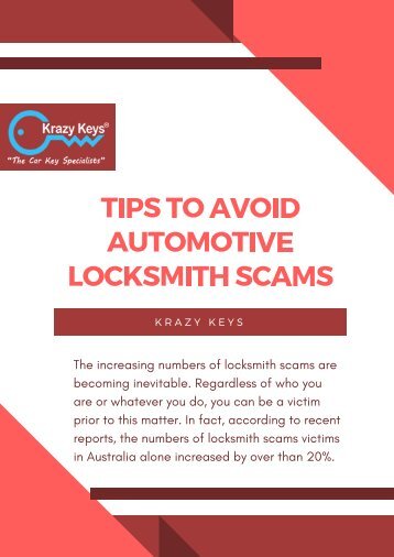 Important Tips to Avoid Locksmith Fraud | Krazy Keys