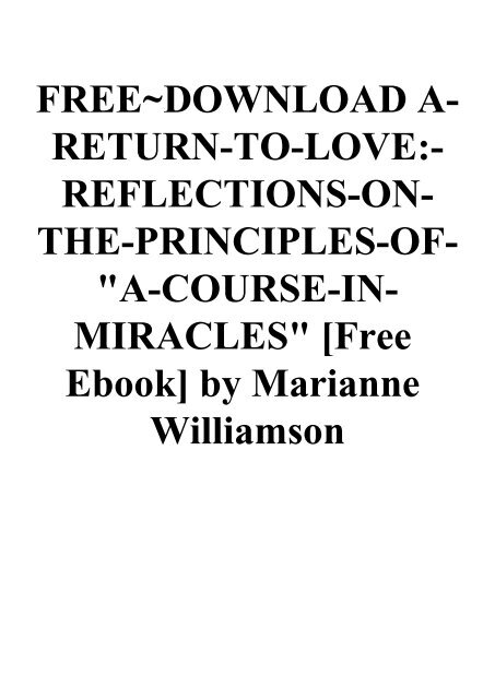 a course in miracles pdf marianne williamson