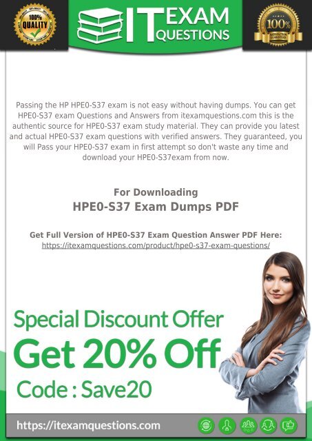 Preparation with HPE0-S37 Dumps PDF Get HPE0-S37 Exam Dumps