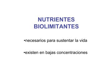 NUTRIENTES BIOLIMITANTES