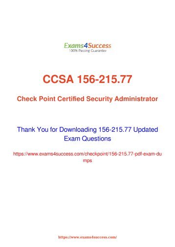 CheckPoint 156-215.77 Exam Dumps [2018 NOV] - 100% Valid Questions