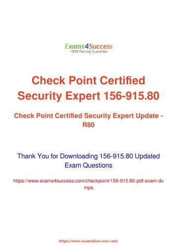 CheckPoint 156-915.80 Exam Dumps [2018 NOV] - 100% Valid Questions