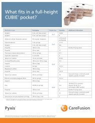 Pyxis MedStation 4000 Spec sheet - CareFusion
