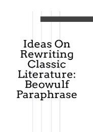 Ideas on Rewriting Classic Literature_ Beowulf Paraphrase