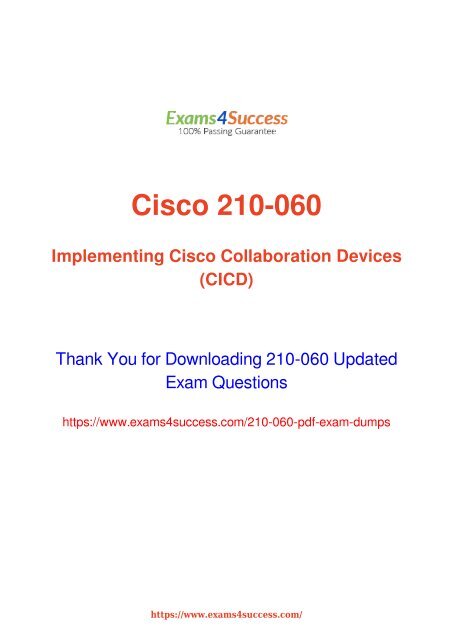 Cisco 210-060 Exam Dumps [2018 NOV] - 100% Valid Questions