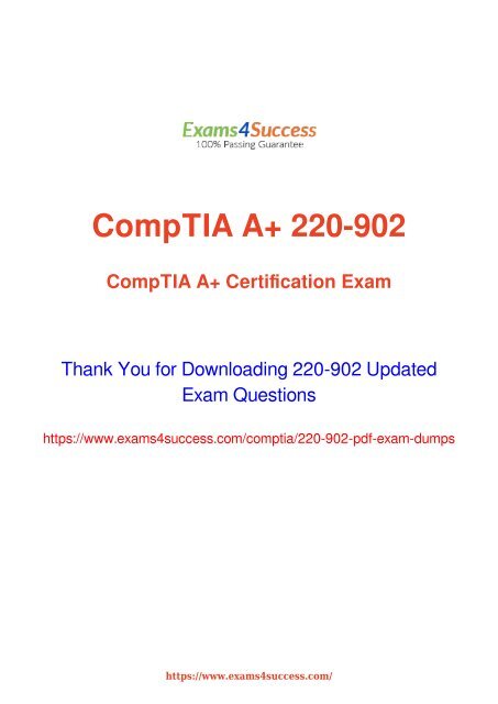 CompTIA 220-902 Exam Dumps [2018 NOV] - 100% Valid Questions