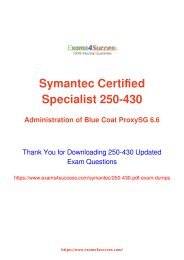 Symantec 250-430 Exam Dumps [2018 NOV] - 100% Valid Questions