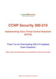 Cisco 300-210 Exam Dumps [2018 NOV] - 100% Valid Questions
