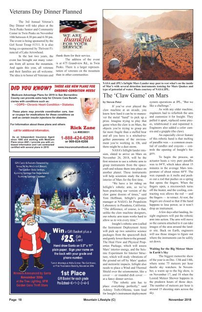 Nov2018-Mountain Lifestyle-Crestline &amp; Lake Arrowhead edition