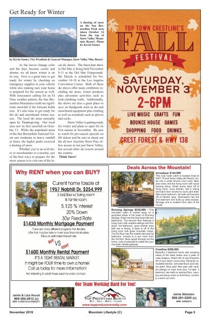 Nov2018-Mountain Lifestyle-Crestline &amp; Lake Arrowhead edition