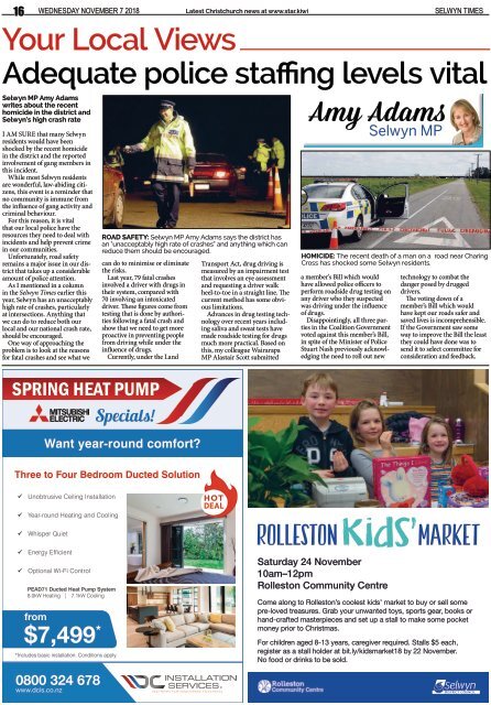 Selwyn Times: November 07, 2018