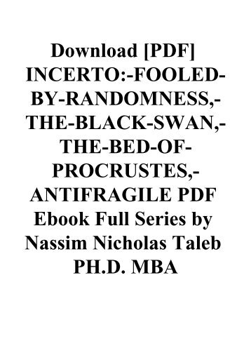 fooled by randomness nassim taleb pdf download Read e-book fooled by randomness: the hidden role of chance in life a….