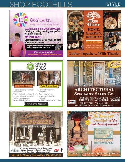 El Dorado County_Foothills_Style Magazine - November 2018