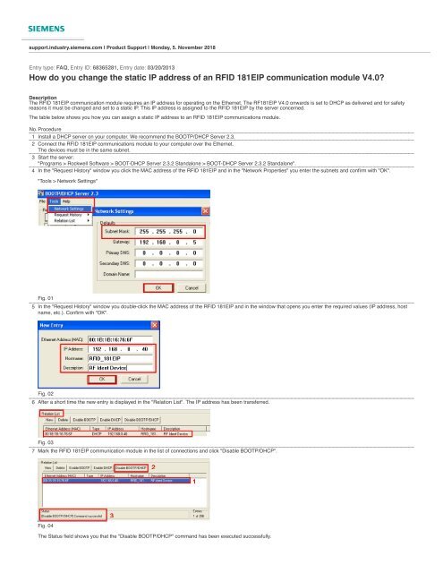 Change the static IP address RFID 181EIP comm module V4.0 ID68365281