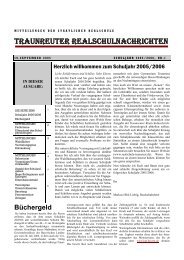 Mitteilungen zum Schuljahresanfang - Realschule Traunreut