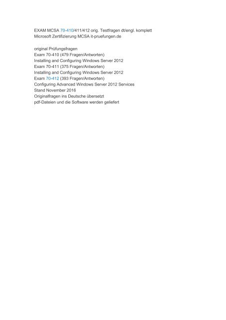 Exam Mcsa 70 410 411 412 Testfragen Exam Mcsa 70 410 411 412 Testfragen
