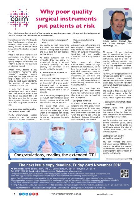 The Operating Theatre Journal Digital Edition November 2018