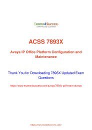 Avaya 7893X Exam Dumps [2018 NOV] - 100% Valid Questions