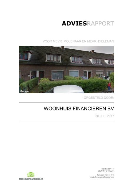 Definitief Adviesrapport Woonhuisfinancieren 30-7-2017