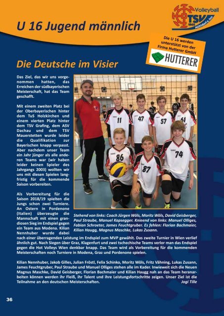 Volleyball Saisonheft 2018 2019