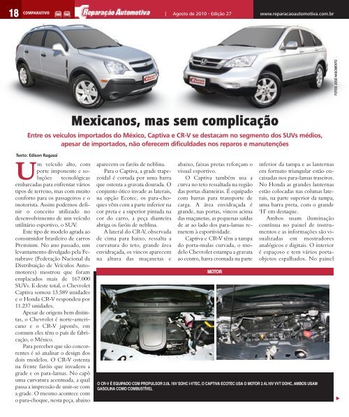 Ano III - EdiÃ§Ã£o 27 - Agosto 2010 - ReparaÃ§Ã£o Automotiva