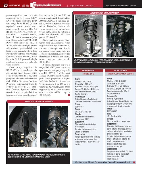 Ano III - EdiÃ§Ã£o 27 - Agosto 2010 - ReparaÃ§Ã£o Automotiva