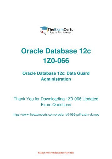 Oracle 1Z0-066 Dumps Questions - Pass 1Z0-066 Administrator Exam
