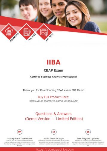IIBA Business Analyst CBAP PDF - IIBA CBAP PDF Questions - DumpsArchive