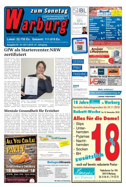 Warburg Zum Sonntag 2018 Kw 44