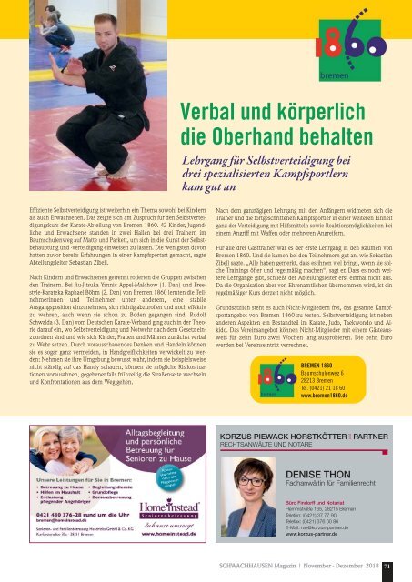 SCHWACHHAUSEN Magazin | November-Dezember 2018