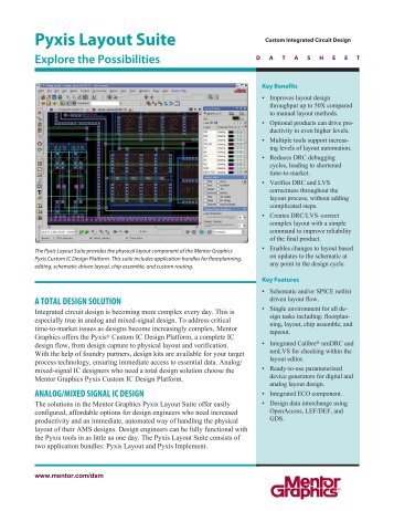 Pyxis Layout Suite Datasheet - Mentor Graphics