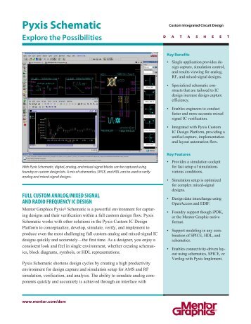 Pyxis Schematic Datasheet - Mentor Graphics