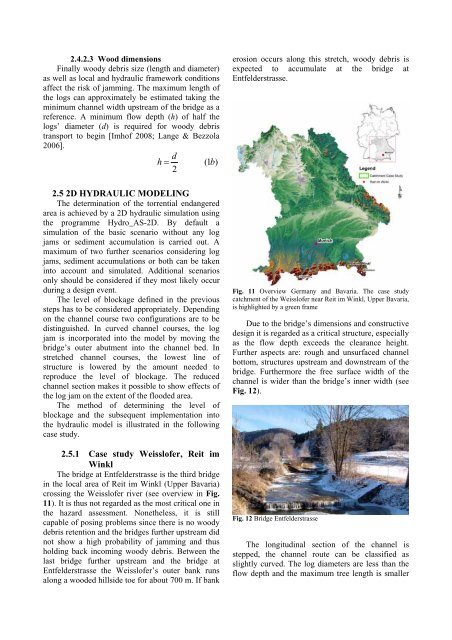 Assessing torrential endangered areas in Bavaria – consideration of log jams at culverts and bridges