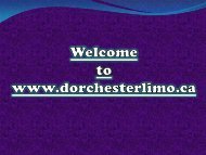 Limousine Services in London at Dorchester Limo