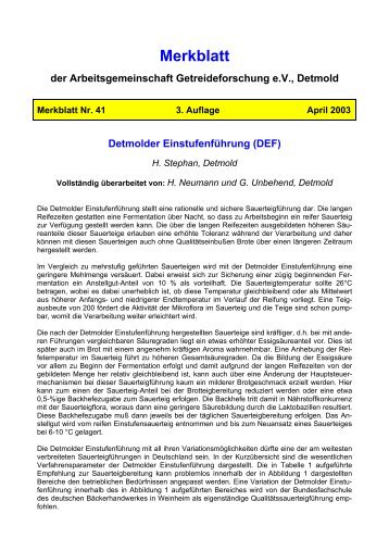 Detmolder Einstufenführung (DEF) - Ketex