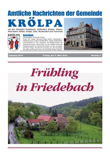 Amtliche Bekanntmachungen - Gemeinde Krölpa