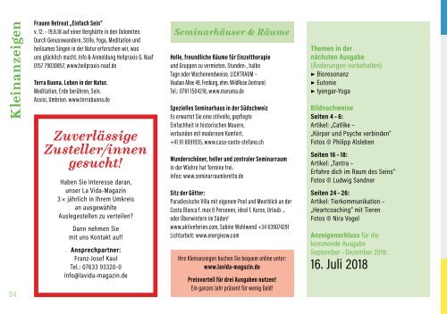 La Vida Magazin: Ausgabe Mai - August 2018