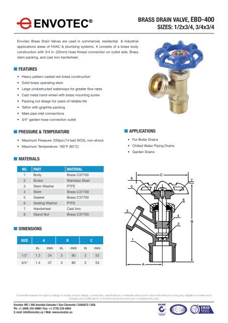 Brass Drain Valve_EBD-400