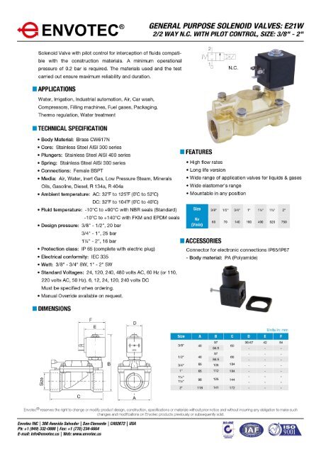 Solenoid Valve - E21W