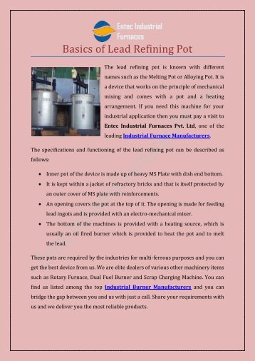 Basics of Lead Refining Ingot