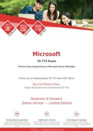 Microsoft 70-775 Braindumps - The Easy Way to Pass MCSE 70-775 Exam