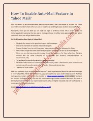How To Enable Auto-Mail Feature In Yahoo Mail?