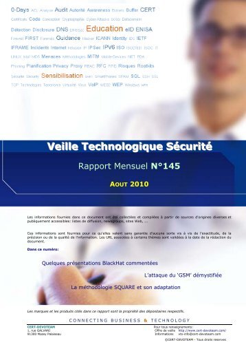 Veille Technologique Sécurité - cert devoteam