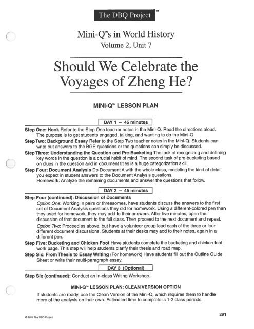 should zheng he's voyages be celebrated