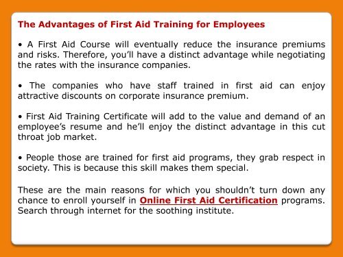 Online First Aid Certification